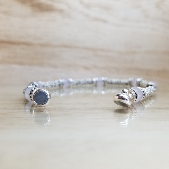 Faceted Quartz Beaded Gemstone Bracelet - Picture 5 of 6